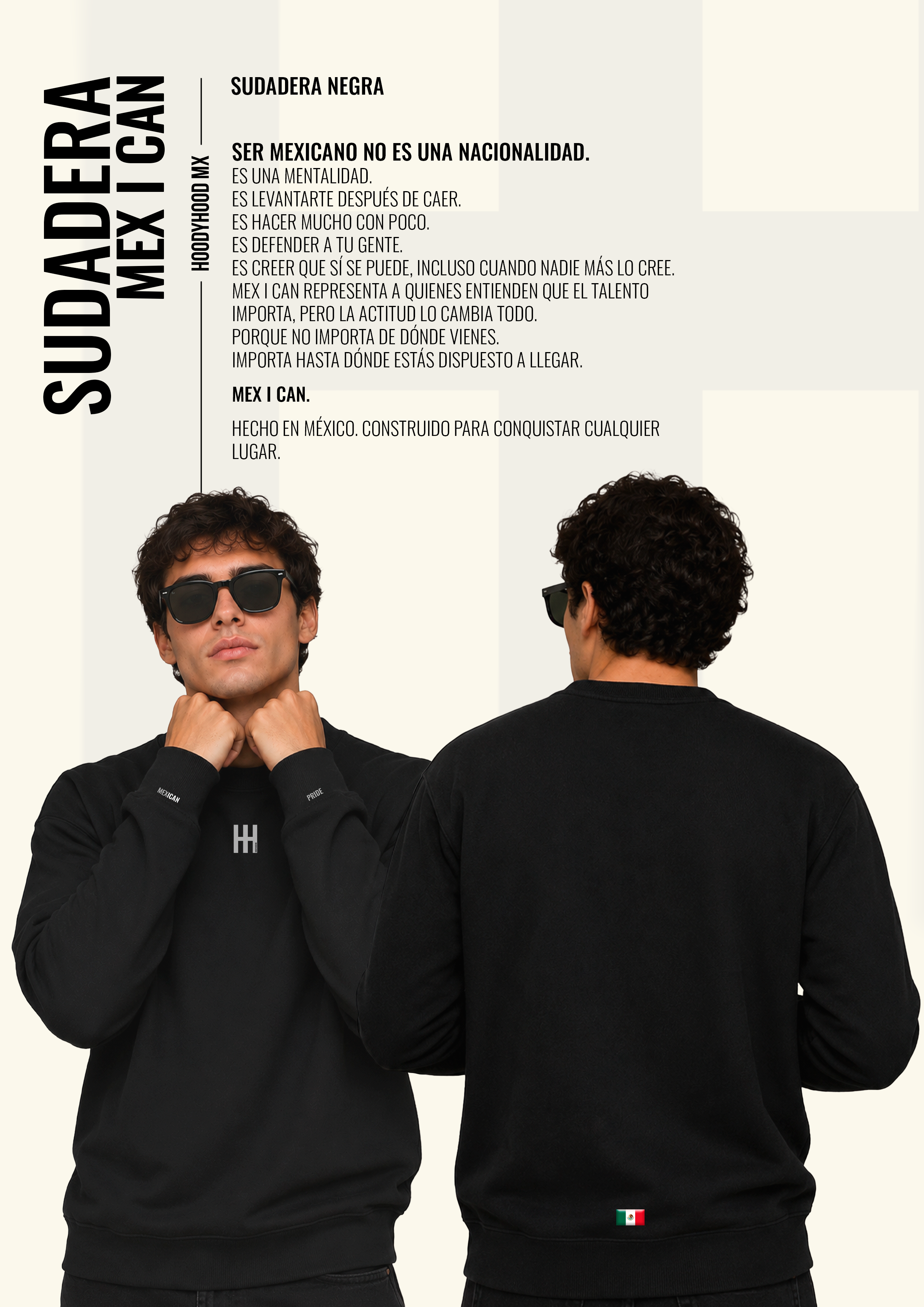 SUDADERA MEX I CAN - Negra Premium - ShantApp